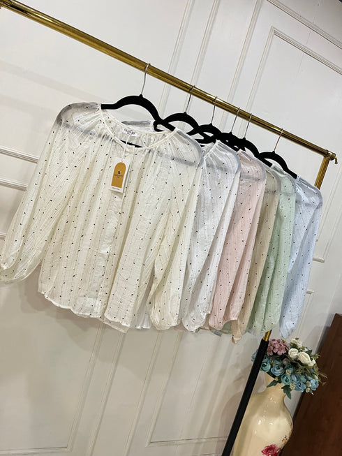 Round Neck Casual Cotton Down Tops